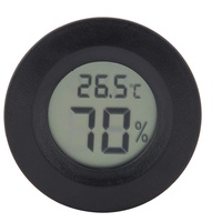 Reptilien Thermometer und Hygrometer Digital Reptile Thermometer LCD Temperatur Feuchtemessgerät mit großem LCD Display für Terrarium Reptilienbecken Terrarien Inkubatoren(Schwarzes)