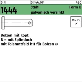 F. REYHER Nchfg. GmbH & Co. KG Bolzen DIN 1444/ISO 2341 Kopf/Splintloch B 16x60/54 Stahl galv.verz. 1St.