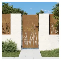 vidaXL Gartentor 85x175 cm Cortenstahl Gras-Design - Braun