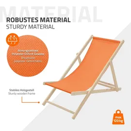 ECD Germany Sonnenliege 117 x 52 x 83 cm Orange