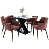 MIRJAN24 Stuhl Rene (1 Stück), Beine aus Metall, 57x50x83 cm rosa