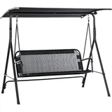 Outsunny Hollywoodschaukel Schwarz 3-Sitzer