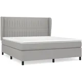 vidaXL Boxspringbett mit Matratze Hellgrau 180x200 cm Stoff1372494