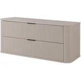 3e 3xe living.com Badezimmerschrank, Kaschmir, 41,5 x 120 x 51,7 cm, Schwarze Griffe - Beige