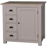 Casa Padrino Küchenbuffet Landhausstil 92 x 65 x 90 cm GRAU / NATURFARBEN