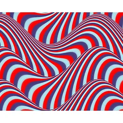 Fototapete PAPERMOON "Op Art Fließende Streifen", bunt, B:5,0m L:2,8m, Vlies, Tapeten