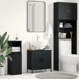 vidaXL Waschbeckenunterschrank 80 x 30 x 60 cm Schwarz/Eiche