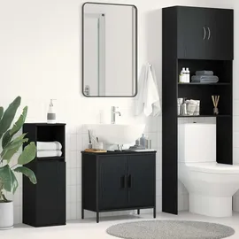 vidaXL Waschbeckenunterschrank 80 x 30 x 60 cm Schwarz/Eiche