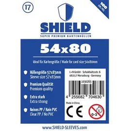 happyshops Shield 17 - 100 Super Premium Kartenhüllen 54 x 80 mm