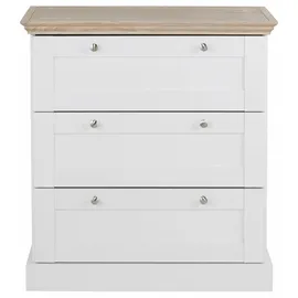 OTTO home Schubkastenkommode 75 x 80 x 35 cm Braun / Weiß