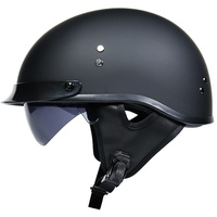 ACLFFSHOP Halbschalenhelm mit ECE, Jethelm Retro mit Sonnenblende, Chopper Helm Roller Helm Offenem Helm, Street Moped Halbhelme, mit Herausnehmbarem und Waschbarem Futter M~XXL, L(59~60cm)