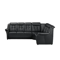 Polstermöbel Oelsa Komfort-Ecksofa aus Leder  Andorra ¦ schwarz ¦ Maße (cm): B: 272 H: 99 T: 238.0