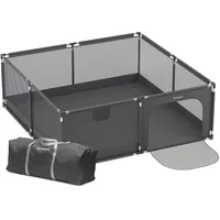 tulano Laufstall Baby 180x200 cm Krabbelgitter für Kleinkinder baby mit atmungsaktivem Netz Tragetasche Wände aus Maschendraht Rutschfeste F...