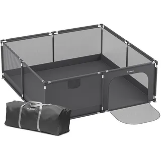 tulano Laufstall Baby 180x200 cm Krabbelgitter für Kleinkinder baby mit atmungsaktivem Netz Tragetasche Wände aus Maschendraht Rutschfeste F...