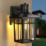 S'AFIELINA® Außenlampe mit Bewegungsmelder, IP44 Wasserdicht, Außenleuchte Wand für Terrasse, Aussenleuchten Hauswand, Aussenlampe Wandlampe E27 Fassung, Wandleuchte Aussen Schwarz, 2 Stück