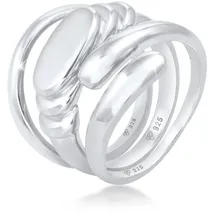 ELLI PREMIUM Ring Bandring Siegelring Wickelring Trio Set 925