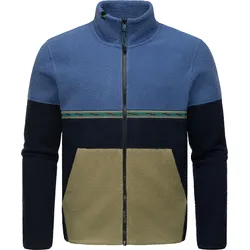 Fleecejacke RAGWEAR "Lonndy", Herren, Gr. XXL (56), blau (indigo), Fleece, Material: 100% Polyester, sportlich, gerade hüftbedeckend, hoch geschlossener Ausschnitt, Langarm Ärmel ohne Ärmelschlitz abgesteppte Kante, Jacken, Angesagte Herren Plüschjacke mit hohem Kragen