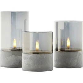 Brilliant Kerzen Bougie Grau 3 St.