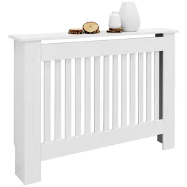 ECD Germany Heizkörperverkleidung Landhausstil 112x19x82 cm Weiß
