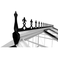 Juliana Dachfirstverzierung für Gewächshaus Premium 2,96 m x 10 cm Schwarz