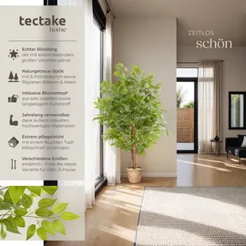 Tectake Künstlicher Ficusbaum Fida, realistische Textur - 120 cm,