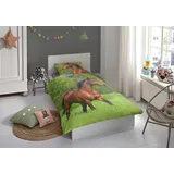 Muller Textiles Running horse grün/multi 135 x 200 cm + 80 x 80 cm