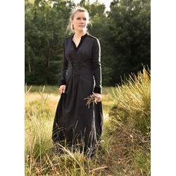 Battle Merchant Burgfräulein-Kostüm Mittelalterliches Kleid schwarz mit Samt-Details „Meira“ schwarz 46 – XXL