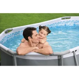 BESTWAY Steel Pro Max Pool oval Set 305 x 200 x 84 cm inkl. Filterpumpe (3-tlg.)