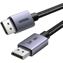 UGREEN 8K Displayport Kabel 1.4 8K 60Hz 4K 240Hz, VESA-Zertifiziert, Aluminium DP kabel 32.4Gbps Kompatibel mit HDR, FreeSync, G-Sync, DSC 1.2, HDCP 2.2 für PC, HDTV, Monitor, Grafikkarte(2M)