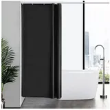 luxuskollektion Schmaler Duschvorhang Eck Badewanne Schwarz 100x200 wasserabweisend