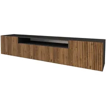 altdecor NOA-2 Lowboard 200 cm x 40 cm x 41 cm Schwarz/Eiche Wotan Holzwerkstoff
