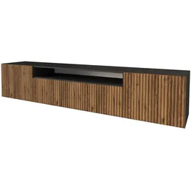 altdecor NOA-2 Lowboard 200 cm x 40 cm x 41 cm Schwarz/Eiche Wotan Holzwerkstoff