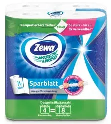 Zewa Küchenrolle Wisch&Weg Sparblatt 29715 , 1 Packung = 4 x 148 Blatt