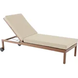Generisch Sonnenliege Auflage Wetterfest, Liegenauflage Mit ReißVerschluss, Tragbarel Gartenliege Auflage Outdoor, Rutschfestes, Deckchair Auflagen für Strand, Hotel Und Pool,Off White,190x60x10cm