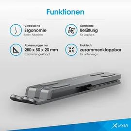 Xlayer Notebook-Ständer Foldable grau