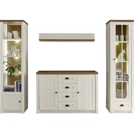 Home Affaire Wohnwand HOME AFFAIRE "Beauvais", weiß, B:300cm H:198cm T:43cm, Holzwerkstoff, Kastenmöbel-Sets, Wohnwand