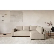 Cotta Ecksofa COTTA "Giro L-Form, Ottomane, Breite 252 cm", beige (nature), B:252cm H:86cm T:170cm, Sofas, Ecksofa, wahlweise mit Bettkasten und Trendbezug CORD