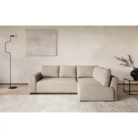 Cotta Ecksofa COTTA "Giro L-Form, Ottomane, Breite 252 cm", beige (nature), B:252cm H:86cm T:170cm, Sofas, Ecksofa, wahlweise mit Bettkasten und Trendbezug CORD