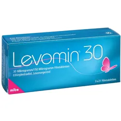 LEVOMIN 30 30 Mikrogramm/150 Mikrogramm Filmtabl. 3X21 St