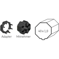 SOMFY Adapter und Mitnehmer für Achtkant SW40 x 1,0