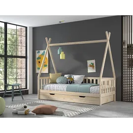 Vipack Massivholzbett 90 x 200 cm Beige