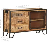 vidaXL Sideboard 100×31×60 cm Raues Mango-Massivholz