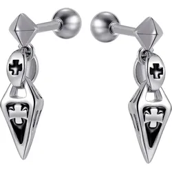 Paar Ohrstecker FIRETTI "Schmuck Geschenk Edelstahl Ohrschmuck Ohrringe Classic", silber (silberfarben, schwarz), Ohrringe, Damen, Edelstahl