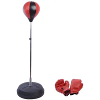 Homcom Punchingball-Set mit Boxhandschuhe schwarz, silber, rot