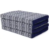 Leewadee Klappmatratze Gästebett Klappbar Auto Matratze Gästematratze Klappbar Faltbare Matratze, Kapok, 200 x 70 cm, Blau Weiß