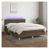 vidaXL Boxspringbett 140 x 200 cm Dunkelbraun