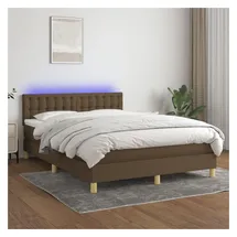 vidaXL Boxspringbett 140 x 200 cm Dunkelbraun