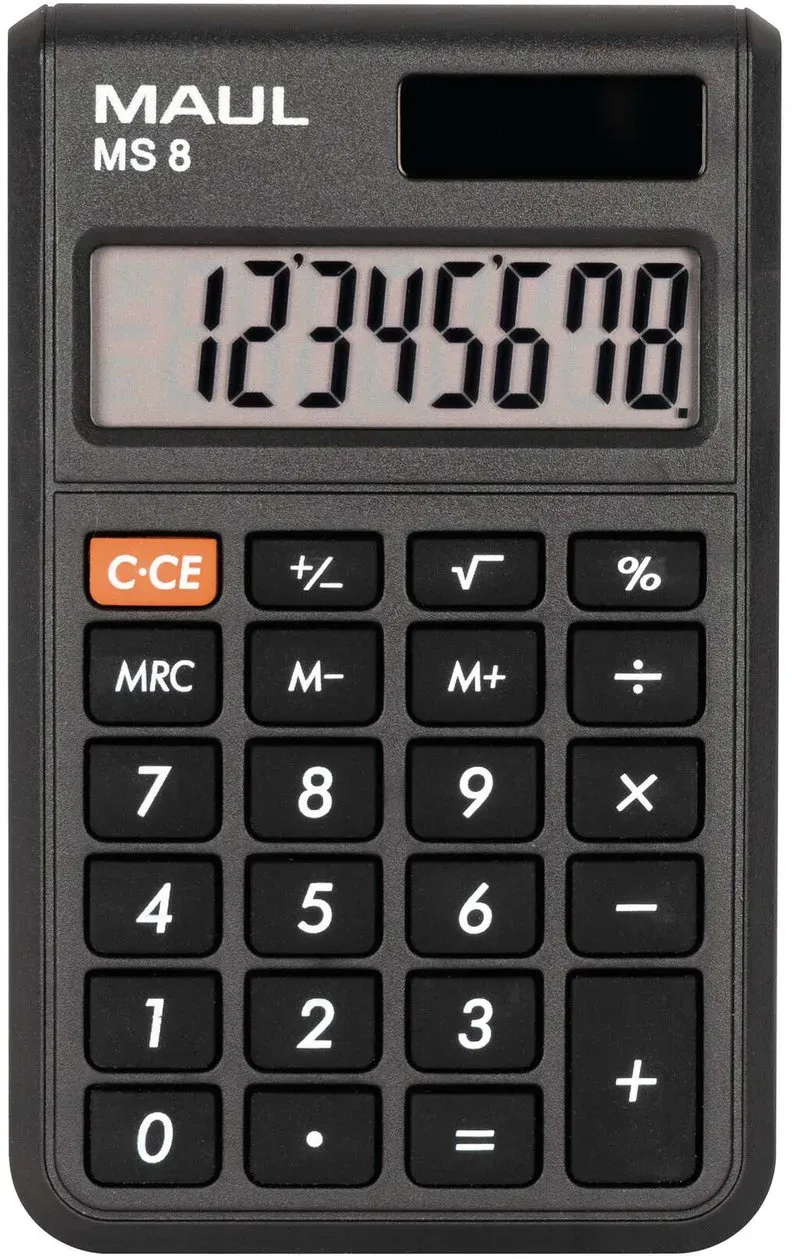 MAUL Taschenrechner MS 8 Solar Batterie 1-zeilig, 8 Ziffern