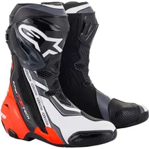 Alpinestars Supertech R, Stiefel - Schwarz/Neon-Rot/Weiß/Grau - 41 EU