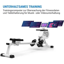 capital sports Rudergerät für Zuhause, Kompakter Rowshaper, Rudergerät Klappbar mit 8 Stufen, LCD-Monitor, Bodenrollen, Row Shaper mit Magnetwiderstand,